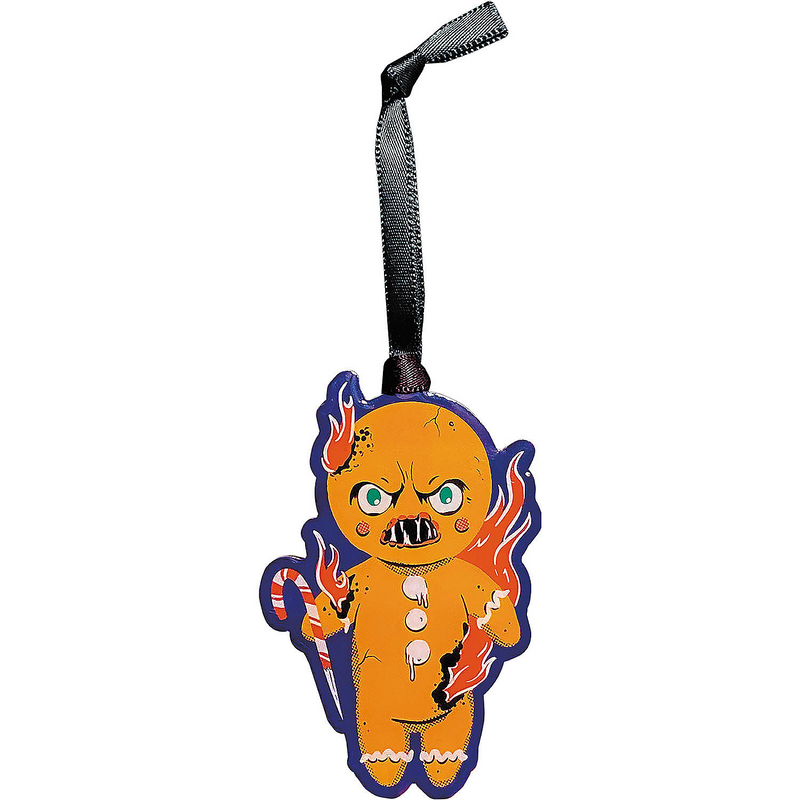 Holiday Horrors - Krampus - Gingerbread Man - Metal Ornament for Halloween party and haunted house decor