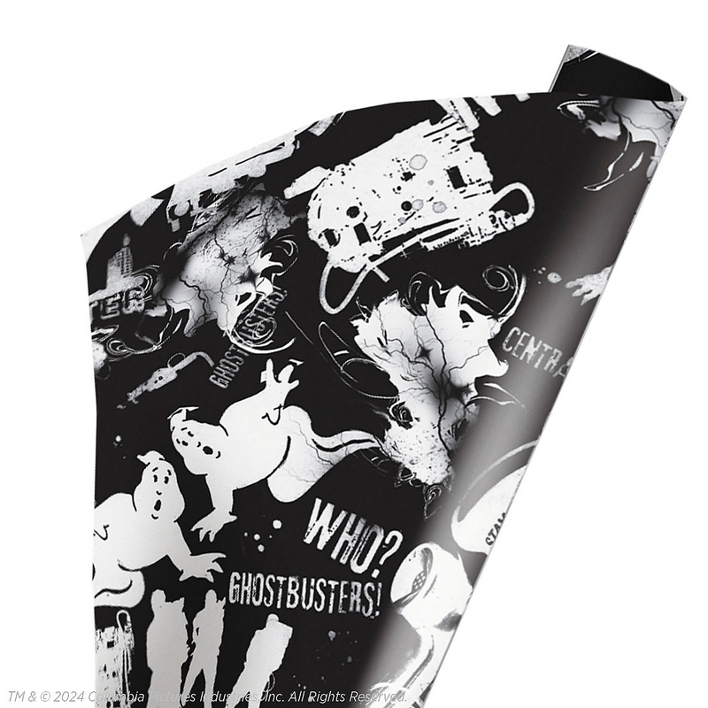 96" x 30" Wrapped in Terror GhostbustersT Black & White Wrapping Paper
