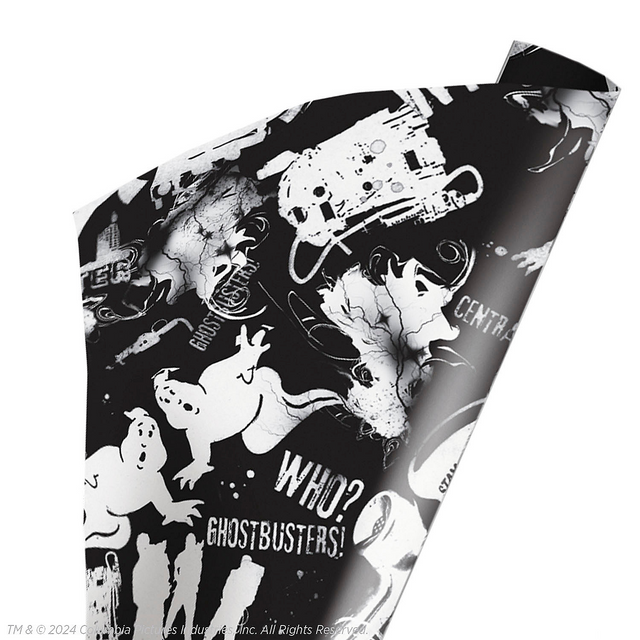 96" x 30" Wrapped in Terror GhostbustersT Black & White Wrapping Paper