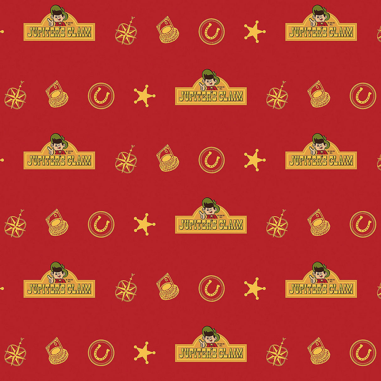 Premium NOPET Jupiter Claim Red and Yellow Wrapping Paper for Halloween Gift Packaging and Party Favors