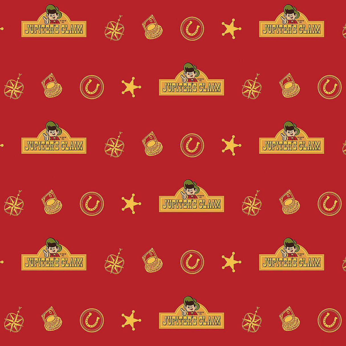 Premium NOPET Jupiter Claim Red and Yellow Wrapping Paper for Halloween Gift Packaging and Party Favors