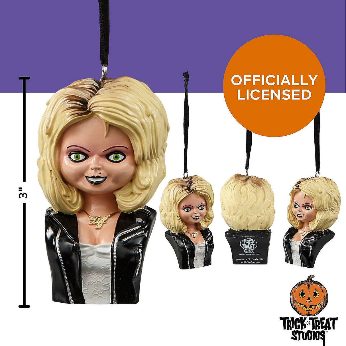 Bride of Chucky Tiffany Bust Ornament for Horror Collectors and Holiday Decorations