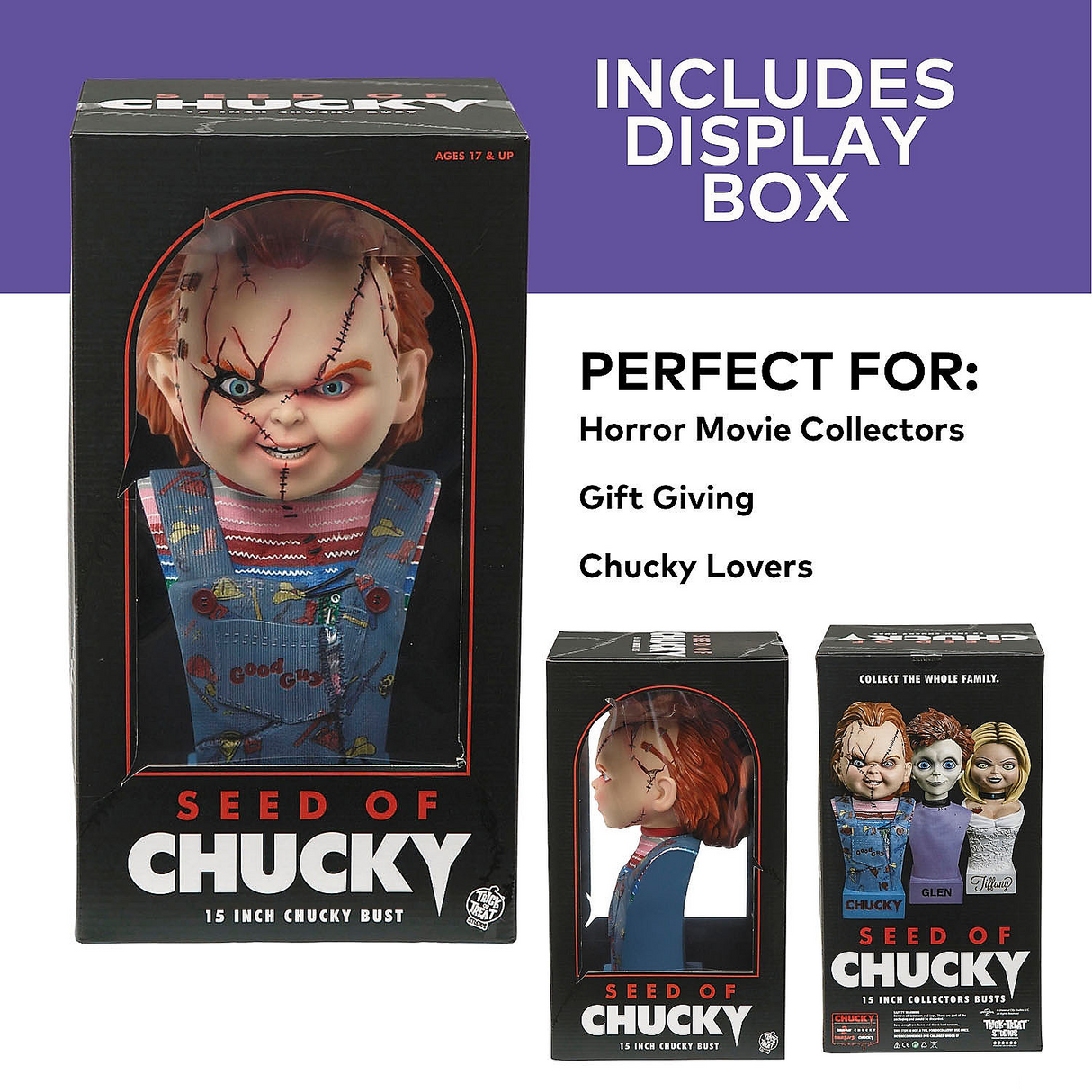 Officially Licensed Chucky 15 Inch Bust for Collectors and Horror Movie Fans