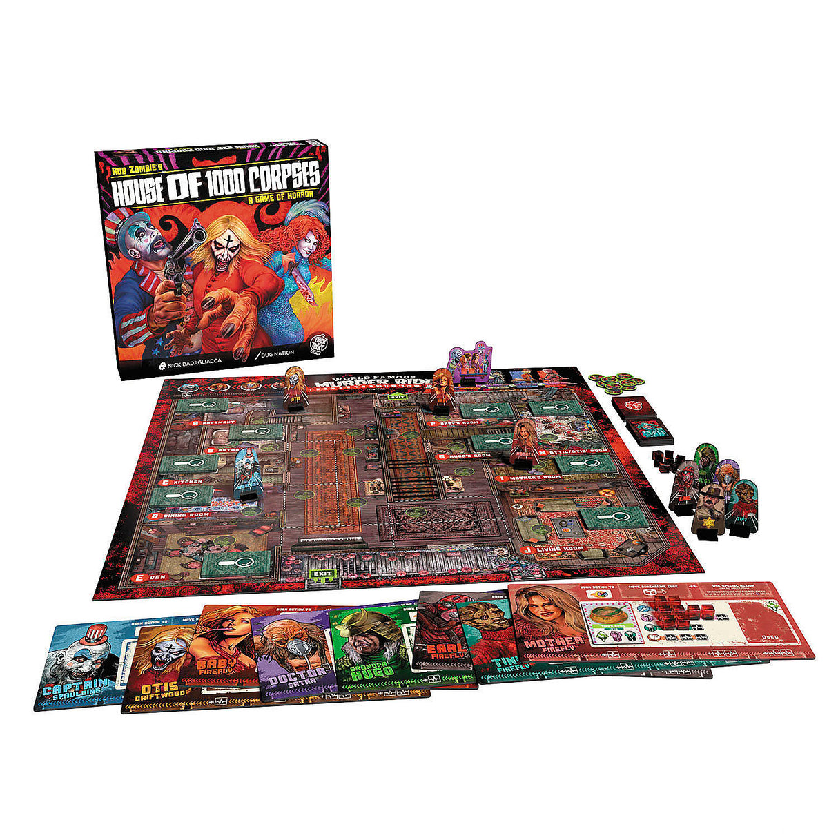 Rob Zombie's House of 1000 Corpses Horror Board Game for 1-4 Players Fun for Game Nights and Horror Lovers