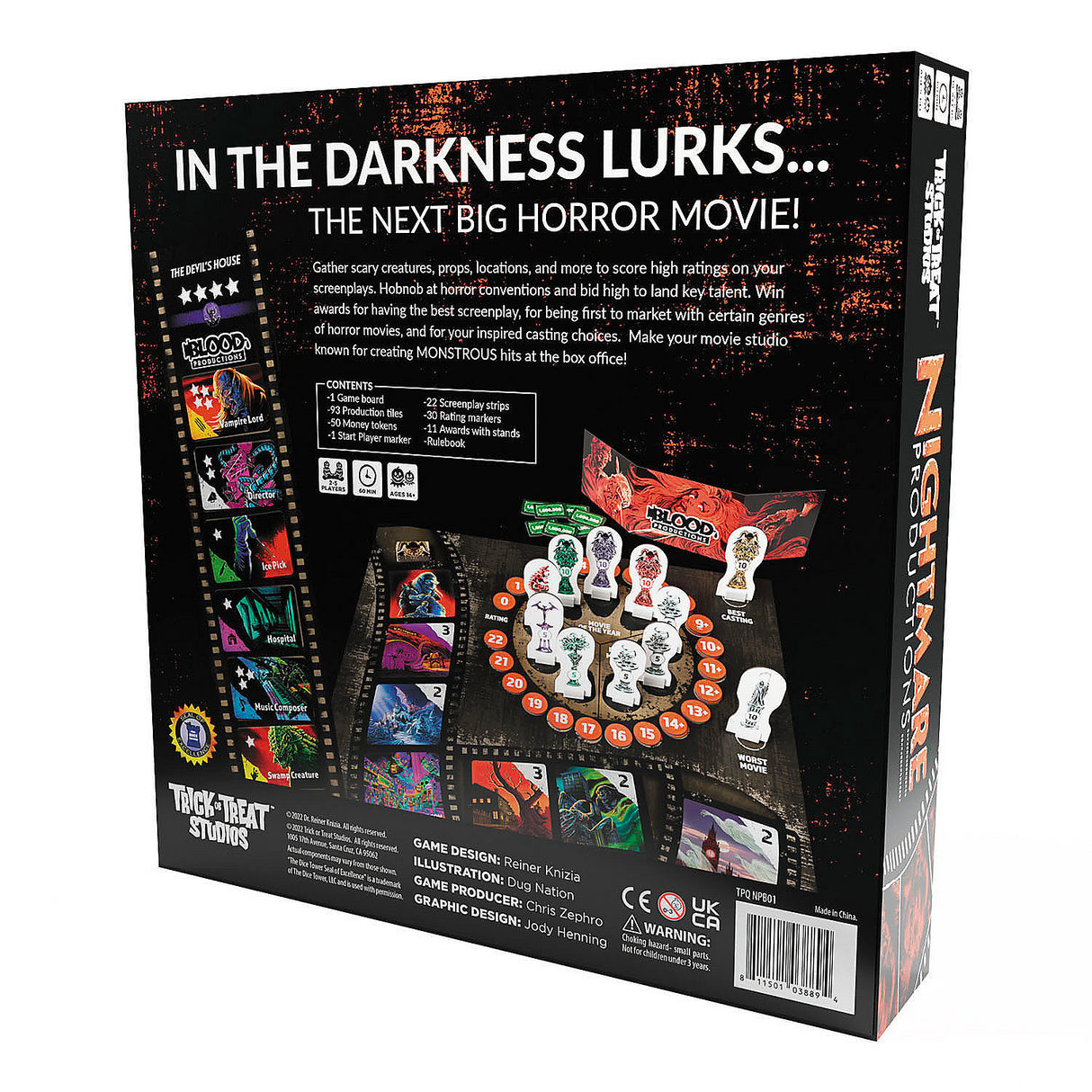 Engaging Reiner Knizia Nightmare Productions Board Game for 2-5 Players Halloween Parties and Family Game Nights