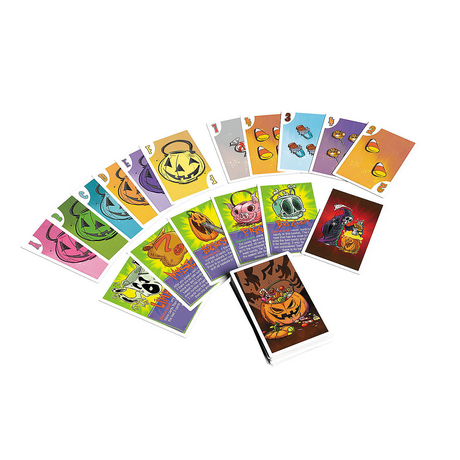 Juego de cartas divertido de trucos y golosinas de Halloween para noches de juegos familiares y fiestas temáticas espeluznantes