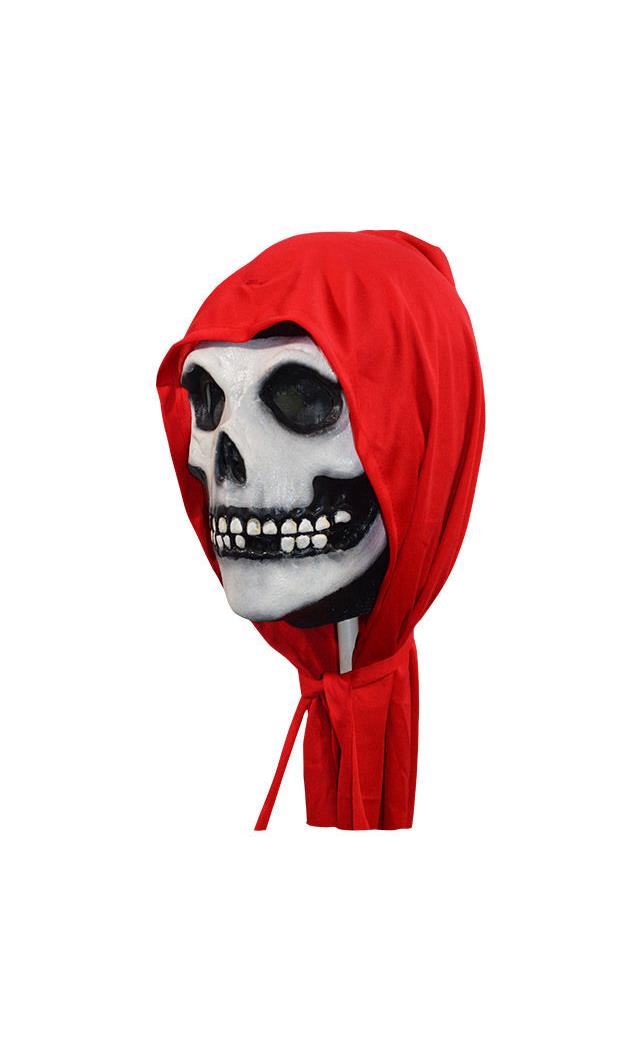 Official Misfits American Psycho Red Hood Fiend Mask for Halloween Costumes and Themed Parties