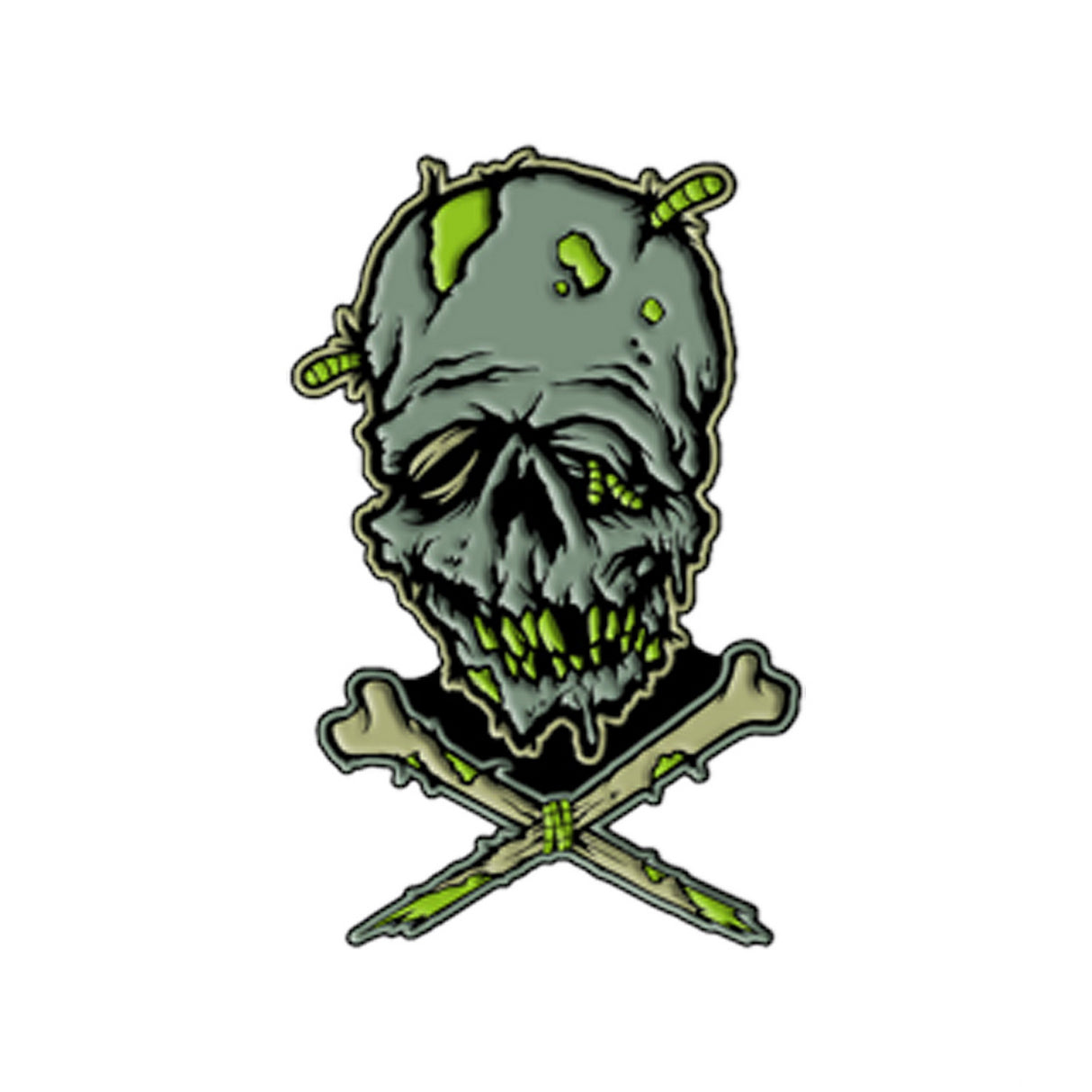 Authentic Toxictoons Zombie Kook Face Enamel Pin for Fandom Collecting and Gift Giving