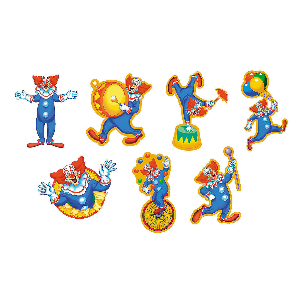 Vintage Bozo the Clown Wall Decoration Collection for Halloween Parties and Themed Celebrations
