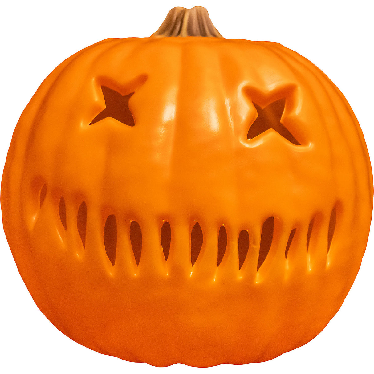 10 Inch Trick r Treat Sam's Light-Up Pumpkin for Halloween Parties Decor and Spooky Celebrations