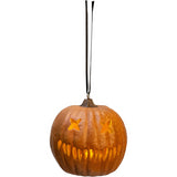 Holiday Horrors Light-Up Pumpkin Ornament for Halloween Decor Christmas Tree and Collectible Display