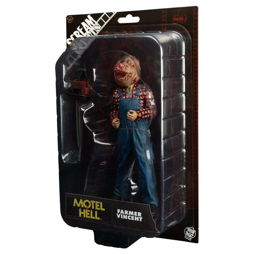 Collector's 8-inch Motel Hell Farmer Vincent Action Figure for Horror Fans and Display Collections