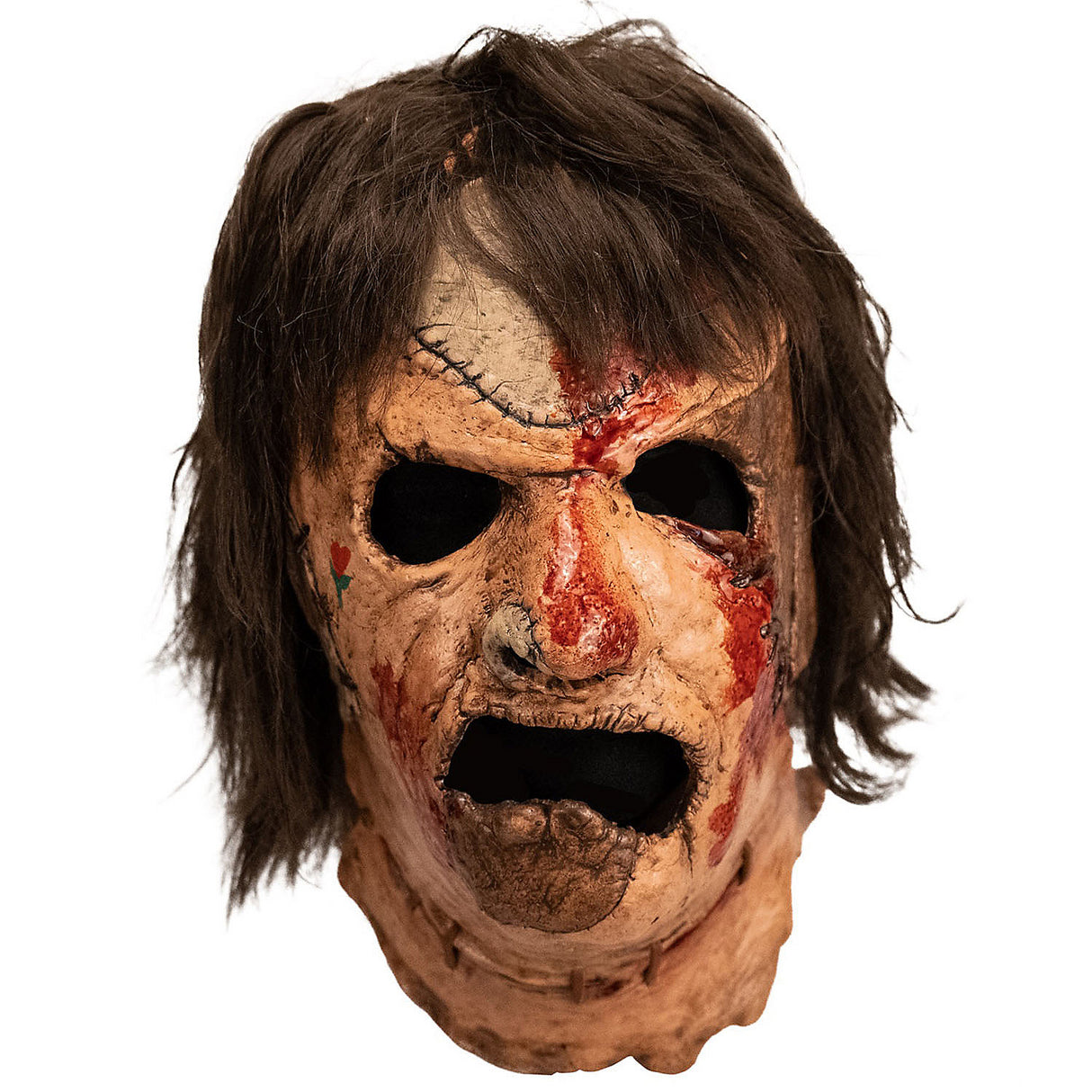 Authentic Leatherface Overhead Latex Mask for Halloween Events and Horror Movie Fans
