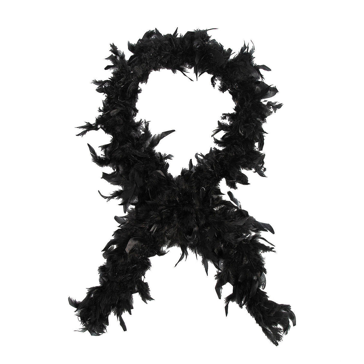 6 Ft Solid Black Feather Boa for Halloween Costume Events and Stage Performances