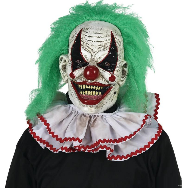 Adult's Chuckles the Clown Mask with Green Hair