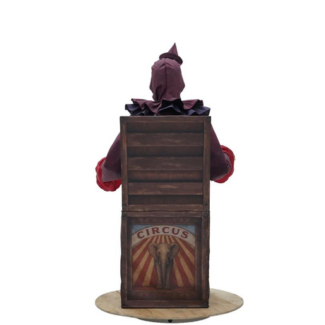 5 Ft. Skeleton Clown Mechanical Jack-in-the-Box Halloween Decoration
