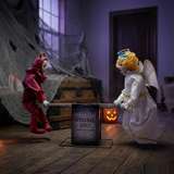 4 Ft. x 3 Ft. Animated Eternal Rest Angel & Devil Seesaw Halloween Decoration