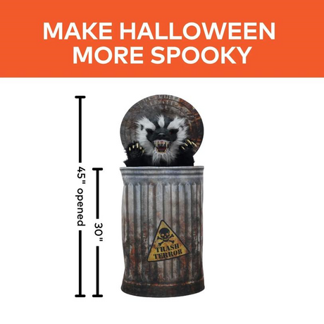 Pop-Up Badger in a Trash Can Halloween Decoration