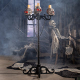 Gothic 3-In-1 Skull Candelabra for Spooky Haunted House Decorations and Halloween Events