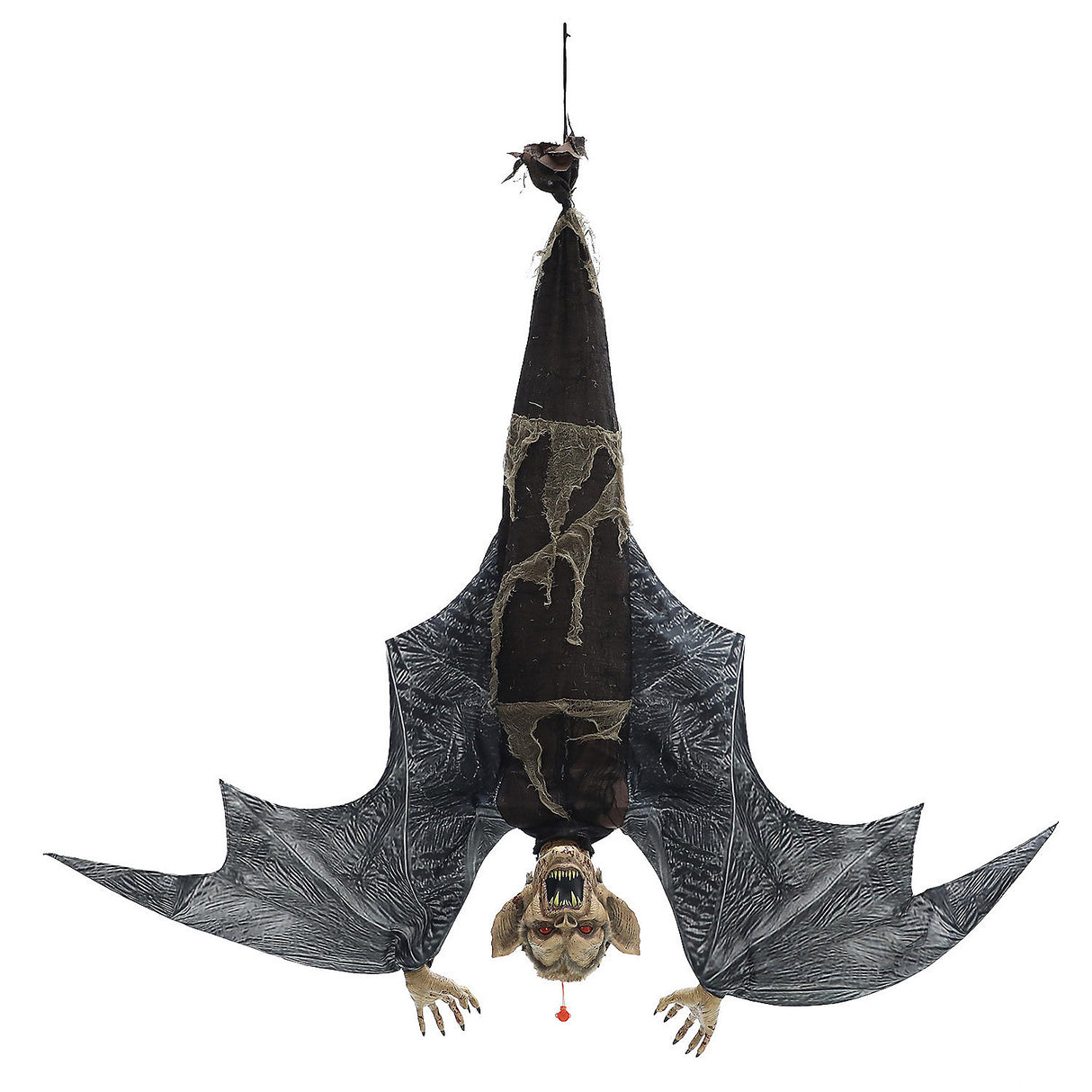 Scary Menacing Hanging Bat Prop for Halloween Decorations and Spooky Parties