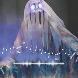 Hanging Ghost Halloween Decoration with Light-Up Eyes and Sound, 60"