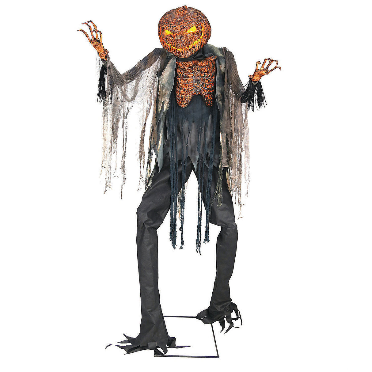 Terrifying 7 Foot Scorched Scarecrow Animated Prop for Halloween Haunts and Haunted Cornfield Decor