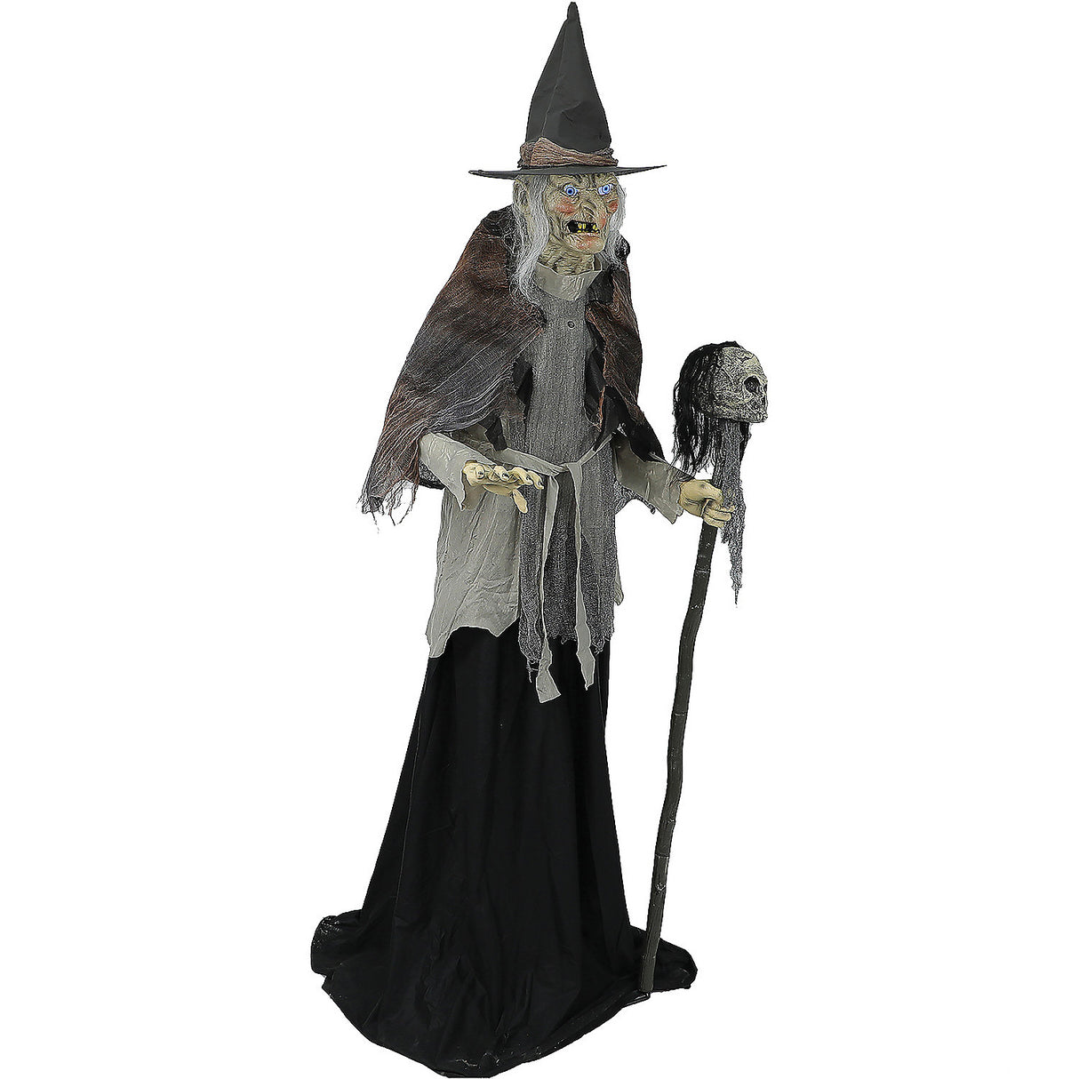Interactive Lunging Witch with DigitEye Animated Prop for Halloween Displays and Spooky Decorations