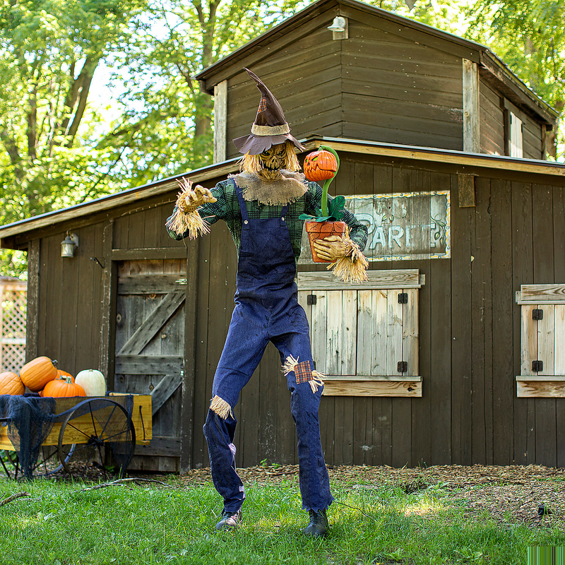 Terrifying Animated Rotten Harvester Scarecrow Prop for Halloween Parties and Haunted House Decorations