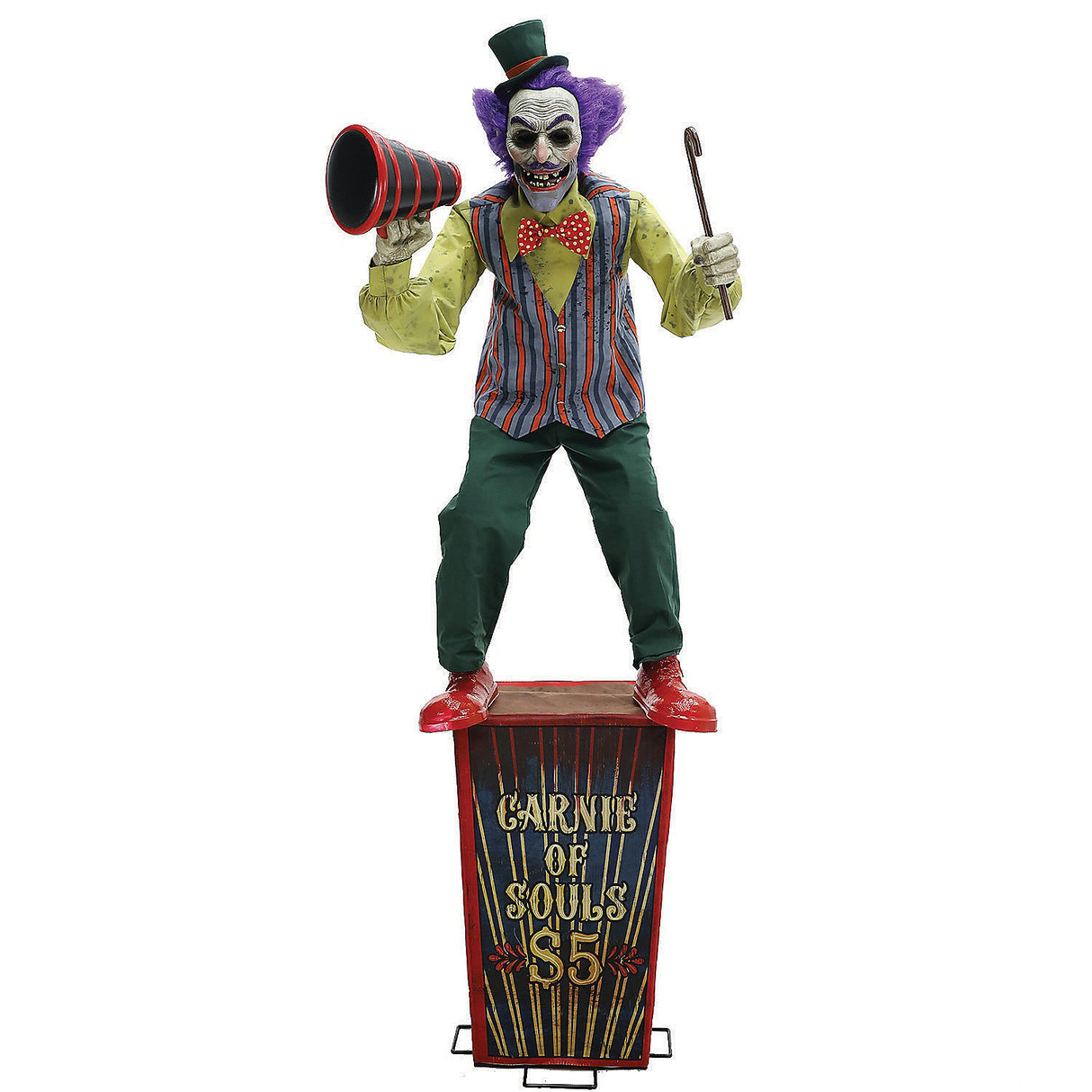 Creepy Servo Carnival Barker Decoration for Halloween Parties and Haunted House Events