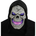 Eerie Flame Fiend Flaming Skull Mask with LED Eyes for Halloween Costume and Scary Decoration