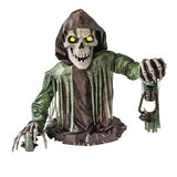 Spooky Animated Light-Up Corroded Skeleton Reaper for Halloween Parties and Haunted Decor