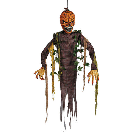5 Ft Light-Up Hanging Pumpkin Patch Ghoul for Halloween Decor and Spooky Parties