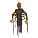 5 Ft. Light-Up Posable Hanging Pumpkin Patch Ghoul with Sound Halloween Decoration