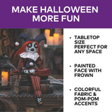 24" Black & Red Frown Clown Doll Halloween Decoration