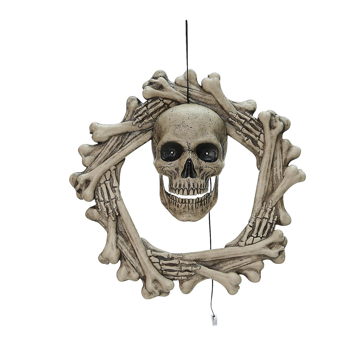 Animated Bone Wreath for Halloween Decor and Spooky Home Decoration