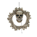 Animated Bone Wreath for Halloween Decor and Spooky Home Decoration