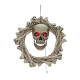 Animated Bone Wreath for Halloween Decor and Spooky Home Decoration