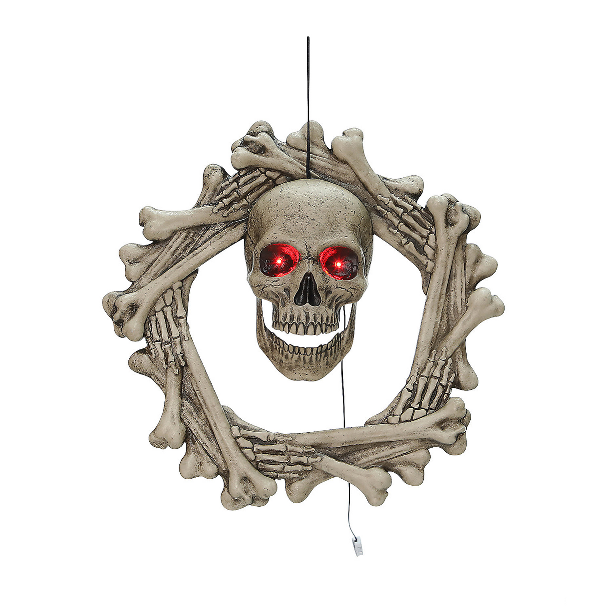 Bone Wreath Animated Halloween Decor, 18"