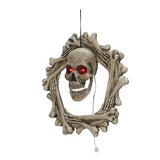 Animated Bone Wreath for Halloween Decor and Spooky Home Decoration