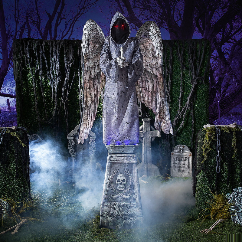 96-inch animated Cemetery Angel Halloween decoration