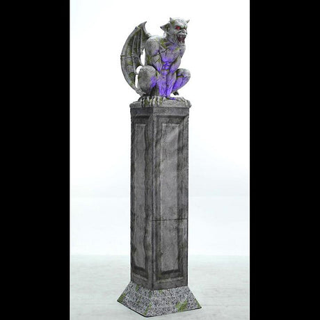 Oversized Gargoyle Pillar Animated Halloween Prop 96"