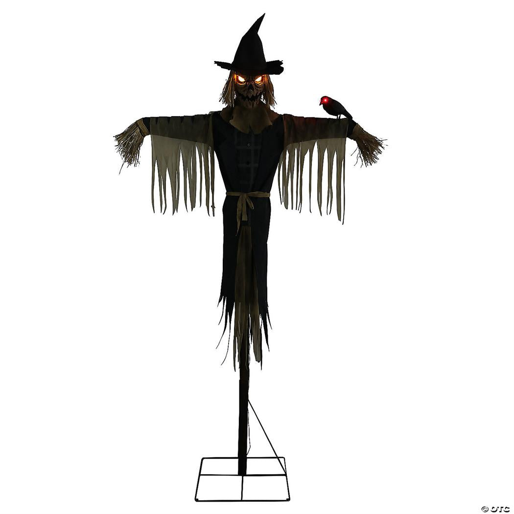 Simplified Staked Scarecrow Animated Halloween Prop 96"