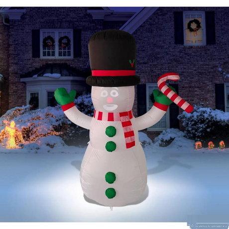 ANIMAT3D Inflatable Frostbyte the Snowman Animated Light-up with Sound Outdoor Christmas Decoration