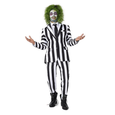 Men's Beetlejuice Suit Costume for Spooky Halloween Parties and Themed Events
