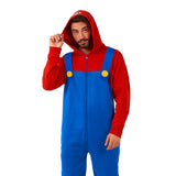 Cozy Men's MarioT Onesie Costume for Gaming Lounging and Superhero Parties