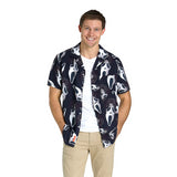 Cool Men's Ghost Face Hawaiian Shirt for Halloween Parties and Spooky Themed Events