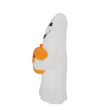 12" Light-Up LED Ghost with Jack-O'-Lantern Blow Mold Figure Halloween Decoration
