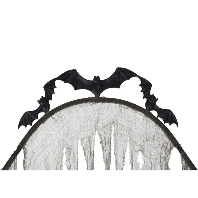 7 Ft. 7" Light-Up Cemetery Archway with Bats & Creepy Cloth Accents Halloween Decoration