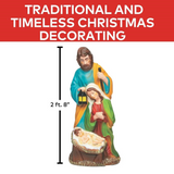 32 1/4" Light-Up Nativity Holy Family with LED Lantern Christmas Decoration