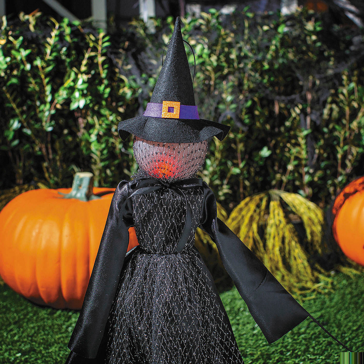 27 1/2" Light-Up LED Witch Pathway Yard Stakes Halloween Decoration